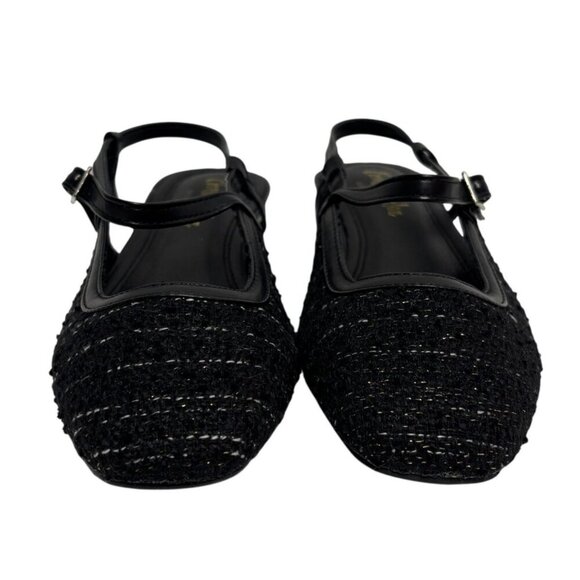 CHASE + CHLOE / Enki-1 / Black / Glitter/ Slingback Flats - Picture 3 of 6
